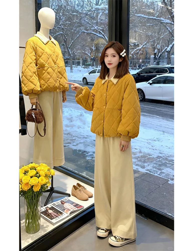 Korean Design Loose Fit Thiened Corduroy Cotton Jaet Women's Autumn Winter New Sle Warm Single Button Versatile Outerwear
Korean Design Loose Fit Thiened Corduroy Cotton Jaet Women's Autumn Winter New Sle Warm Single Button Versatile Outerwear