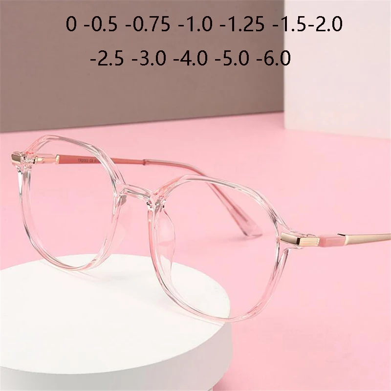 2024 Transparent Pink Frame Polygon Minus Lens Prescription Eyeglasses Women Men TR90 Short-sight Eyewear 0 -0.5 -0.75 To -6.0
2024 Transparent Pink Frame Polygon Minus Lens Prescription Eyeglasses Women Men TR90 Short-sight Eyewear 0 -0.5 -0.75 To -6.0