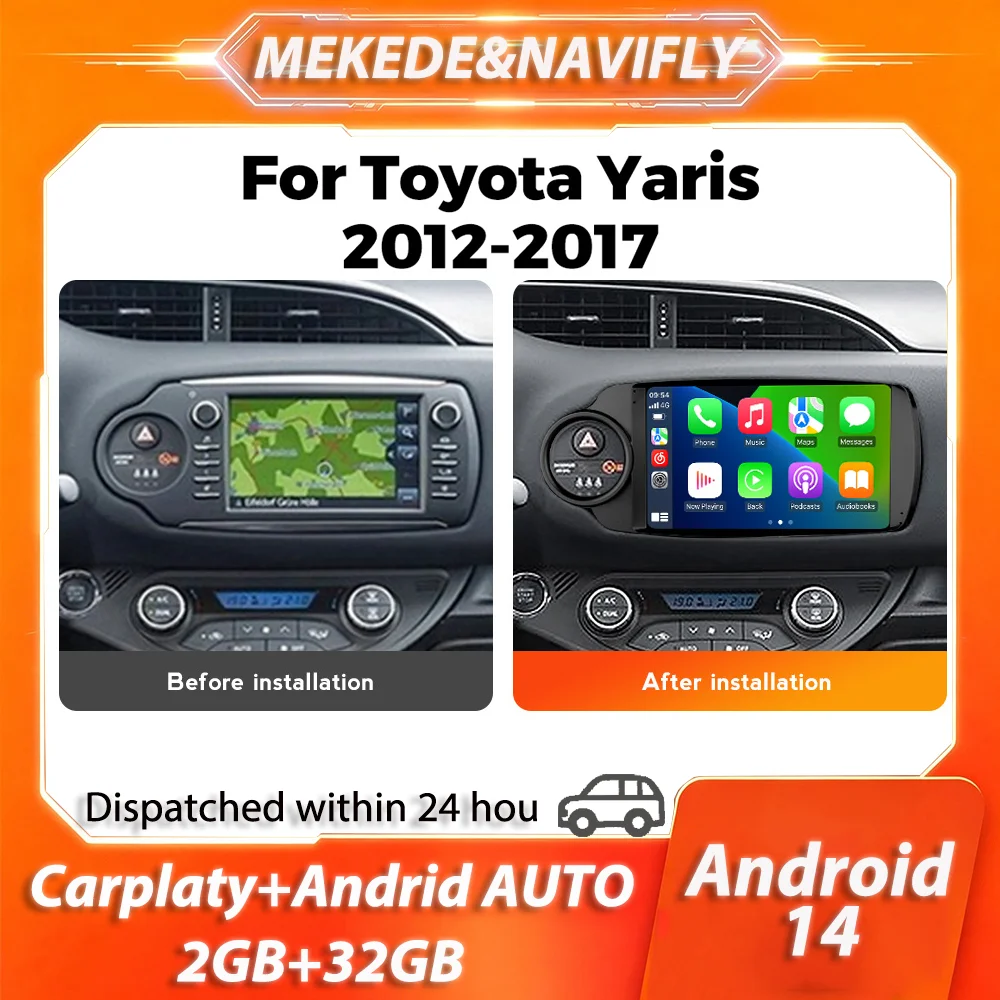 MEKEDE Car Radio For Toyota Yaris 2012 2013 2014 2015 2016 2017 Android 14 Carplay GPS Central Multimedia Smart car audio system
MEKEDE Car Radio For Toyota Yaris 2012 2013 2014 2015 2016 2017 Android 14 Carplay GPS Central Multimedia Smart car audio system