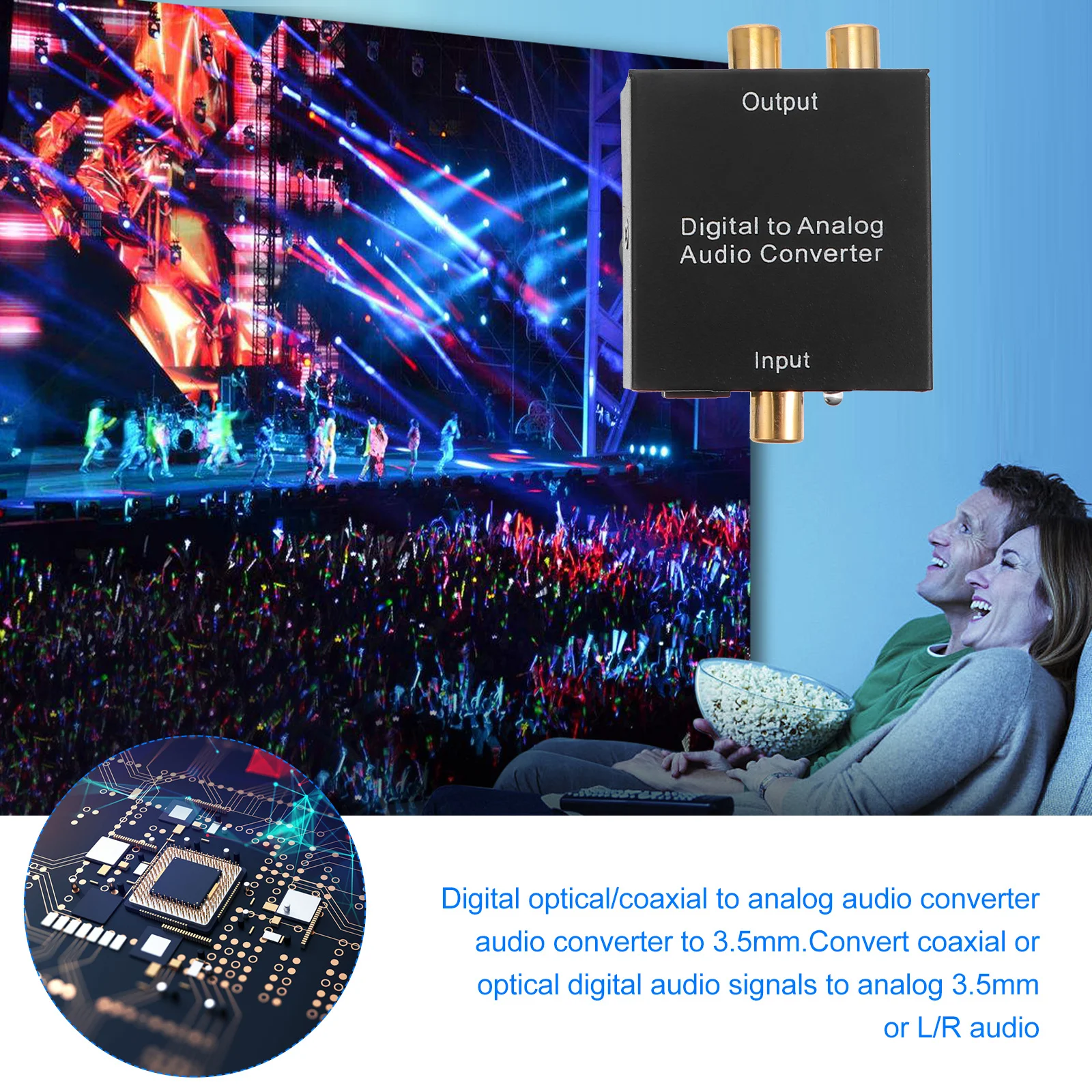 Audio Converter Digital to Analog Coaxial Fiber Optical to 3.5mm Audio Adapter Metal Case Lossless Noise-Free Sound for
Audio Converter Digital to Analog Coaxial Fiber Optical to 3.5mm Audio Adapter Metal Case Lossless Noise-Free Sound for