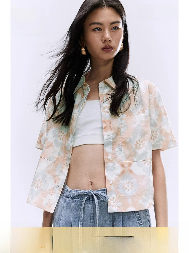 Женская повседневная рубашка H&M с принтом и коротким рукавом, удобный топ с отложным воротником, 100% хлопок, стандартная длина, летняя мода
Женская повседневная рубашка H&M с принтом и коротким рукавом, удобный топ с отложным воротником, 100% хлопок, стандартная длина, летняя мода