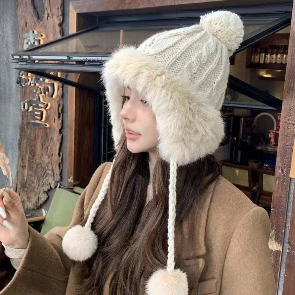 New Knitted Knitted Hat Fur Balls Pompom Ear Protection Hat Windproof Coldproof Beanie Hat Outdoor Sports
New Knitted Knitted Hat Fur Balls Pompom Ear Protection Hat Windproof Coldproof Beanie Hat Outdoor Sports