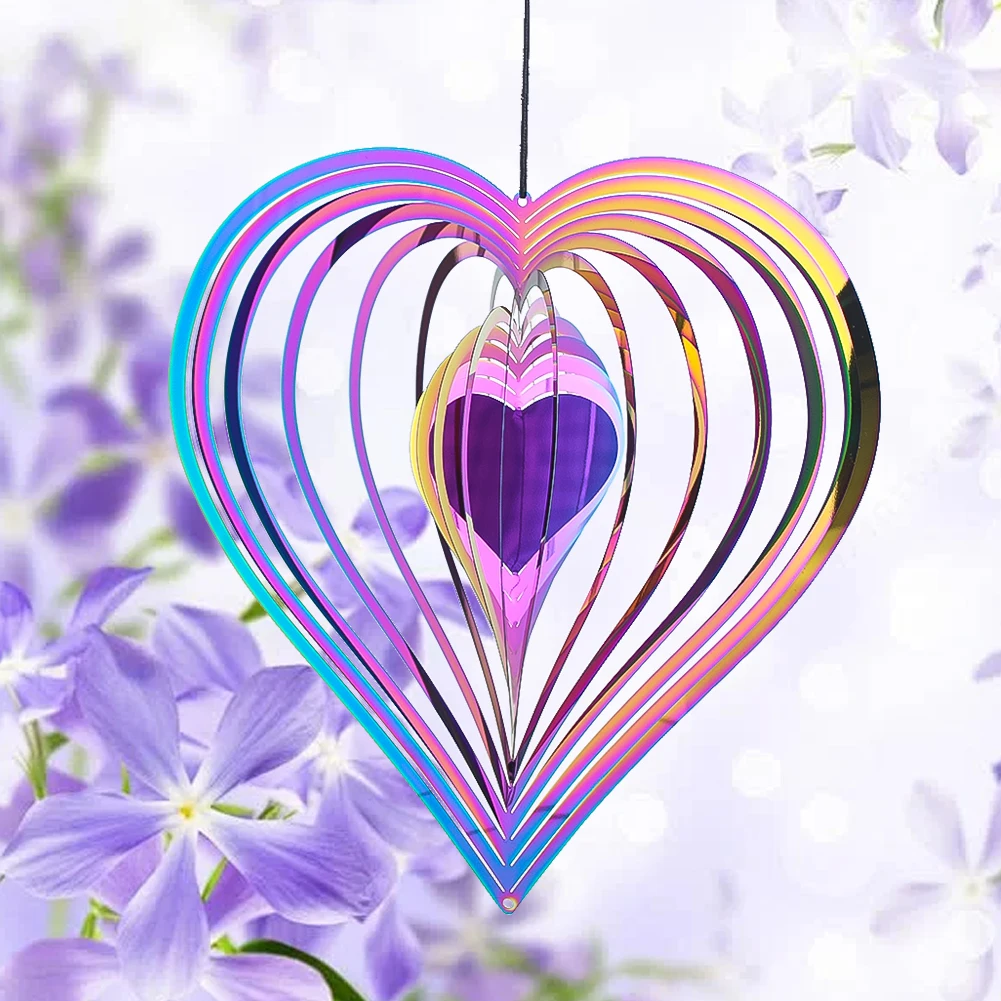 Love Gradient Colour Wind Spinner Stainless Steel Chime Flowing Visual Effect Bird Repeller Outdoor Garden Hanging Decoration
Love Gradient Colour Wind Spinner Stainless Steel Chime Flowing Visual Effect Bird Repeller Outdoor Garden Hanging Decoration