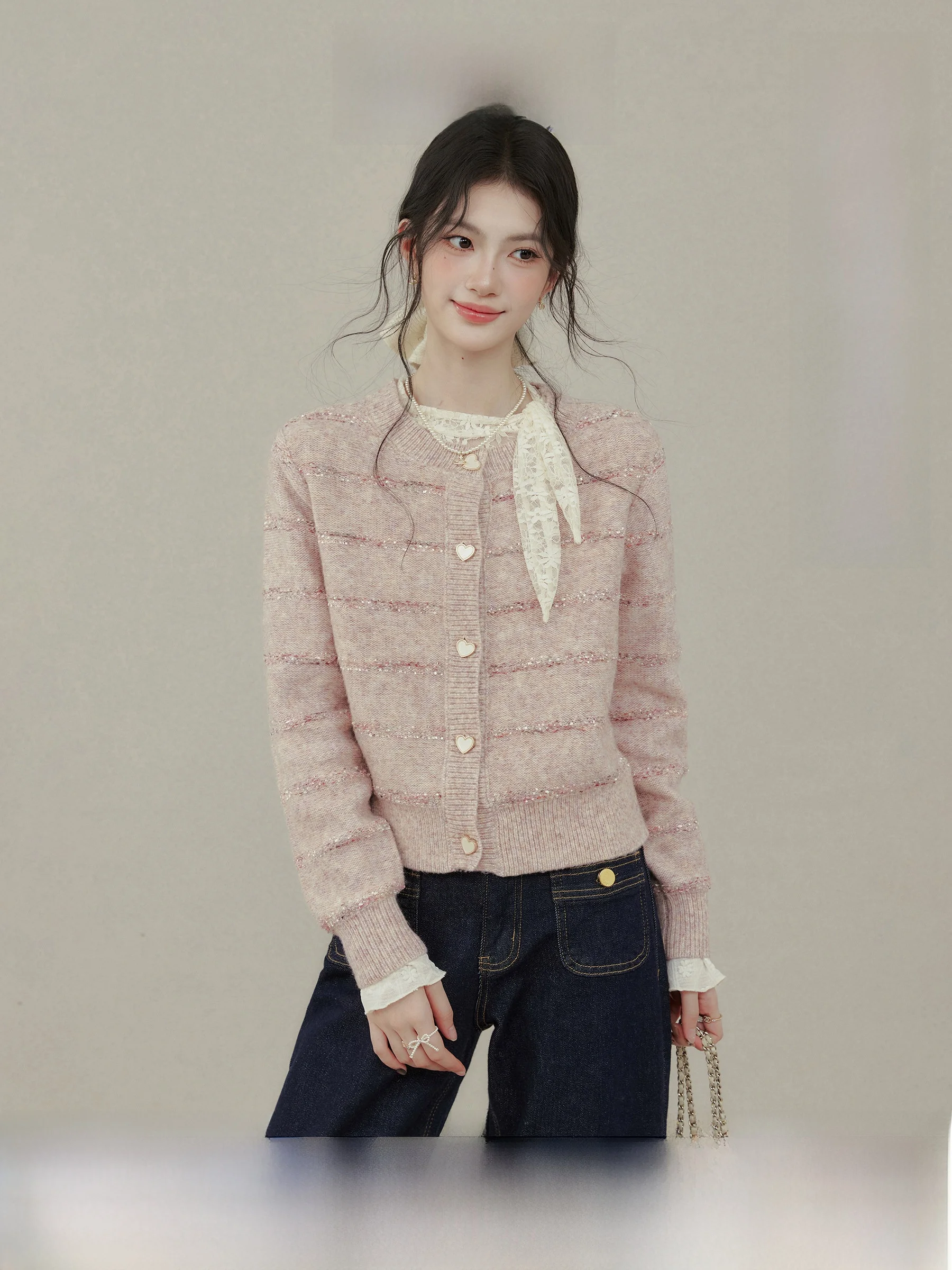 Elegant Pink Knitted Open Cardigan Women's Fashion Autumn New Arrival Soft Cozy Sweater Outerwear by Wang Ou Xixi
Elegant Pink Knitted Open Cardigan Women's Fashion Autumn New Arrival Soft Cozy Sweater Outerwear by Wang Ou Xixi