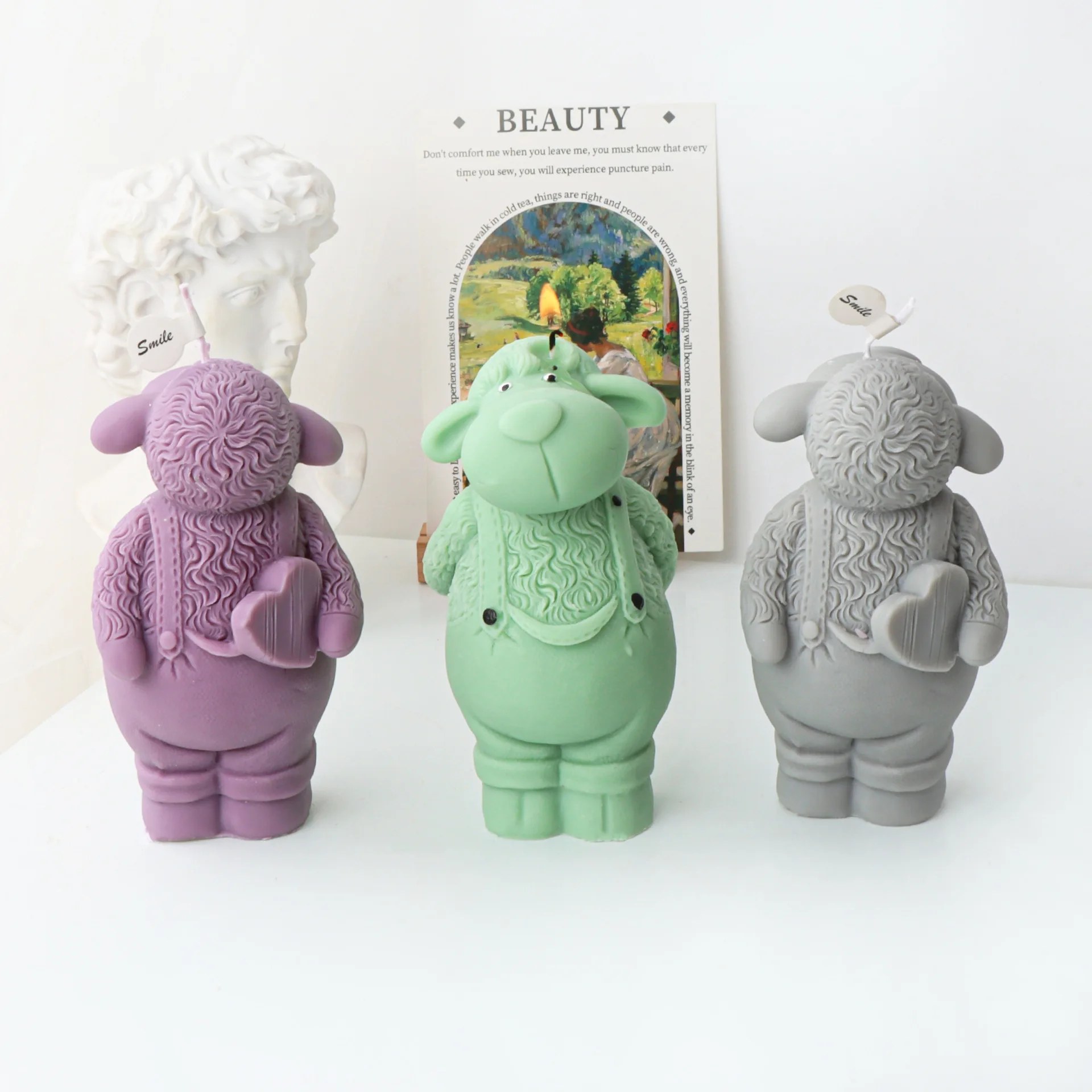 Standing Strap Pants Sheep Candle Silicone Mold Handmade Aromatherapy Candle Expanding Gypsum Decoration
Standing Strap Pants Sheep Candle Silicone Mold Handmade Aromatherapy Candle Expanding Gypsum Decoration