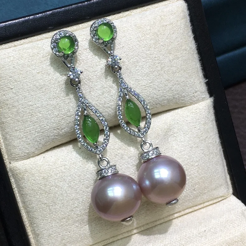 S925 Silver Simple Long Earrings 11-12mm Purple Freshwater Pearl Stud Earrings
S925 Silver Simple Long Earrings 11-12mm Purple Freshwater Pearl Stud Earrings