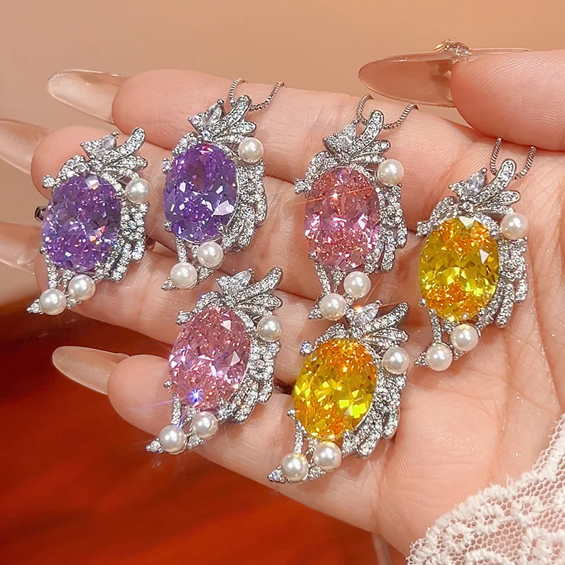 New Style Jewelry Set Inlaid Necklace Ring Colorful Treasure Bird's Nest Cut Women's Fashion High-end Sense European and America
New Style Jewelry Set Inlaid Necklace Ring Colorful Treasure Bird's Nest Cut Women's Fashion High-end Sense European and America