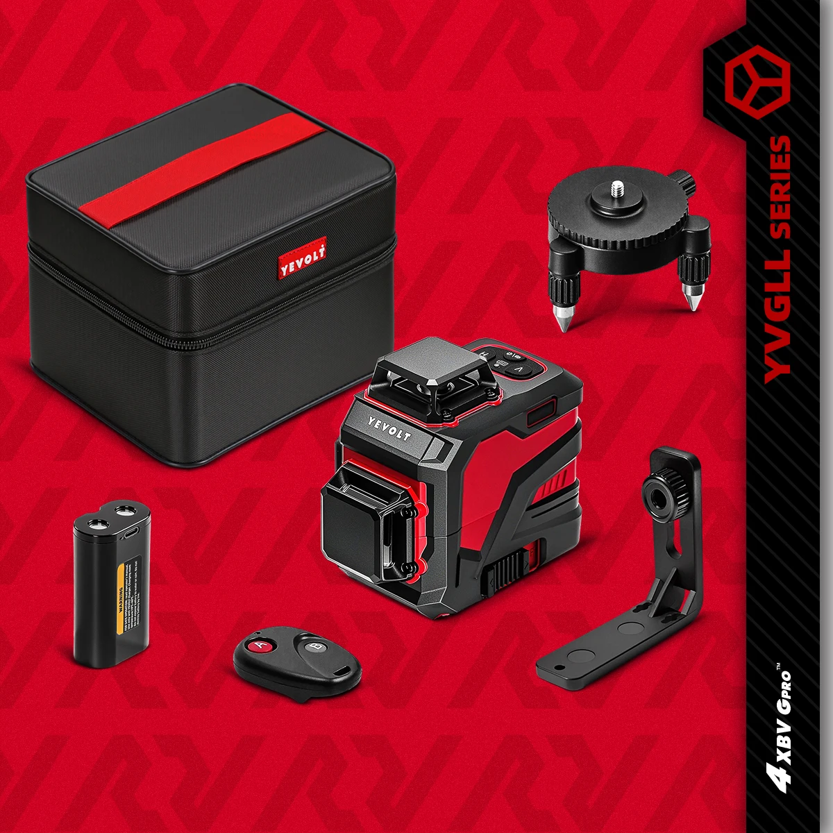 YEVOLT YVGLL4XS12 Trade Laser Level 12-Line Hybrid Charge Dual-Power Ultra-Precise Smart Balance Self-Leveling 30m Long Range
YEVOLT YVGLL4XS12 Trade Laser Level 12-Line Hybrid Charge Dual-Power Ultra-Precise Smart Balance Self-Leveling 30m Long Range