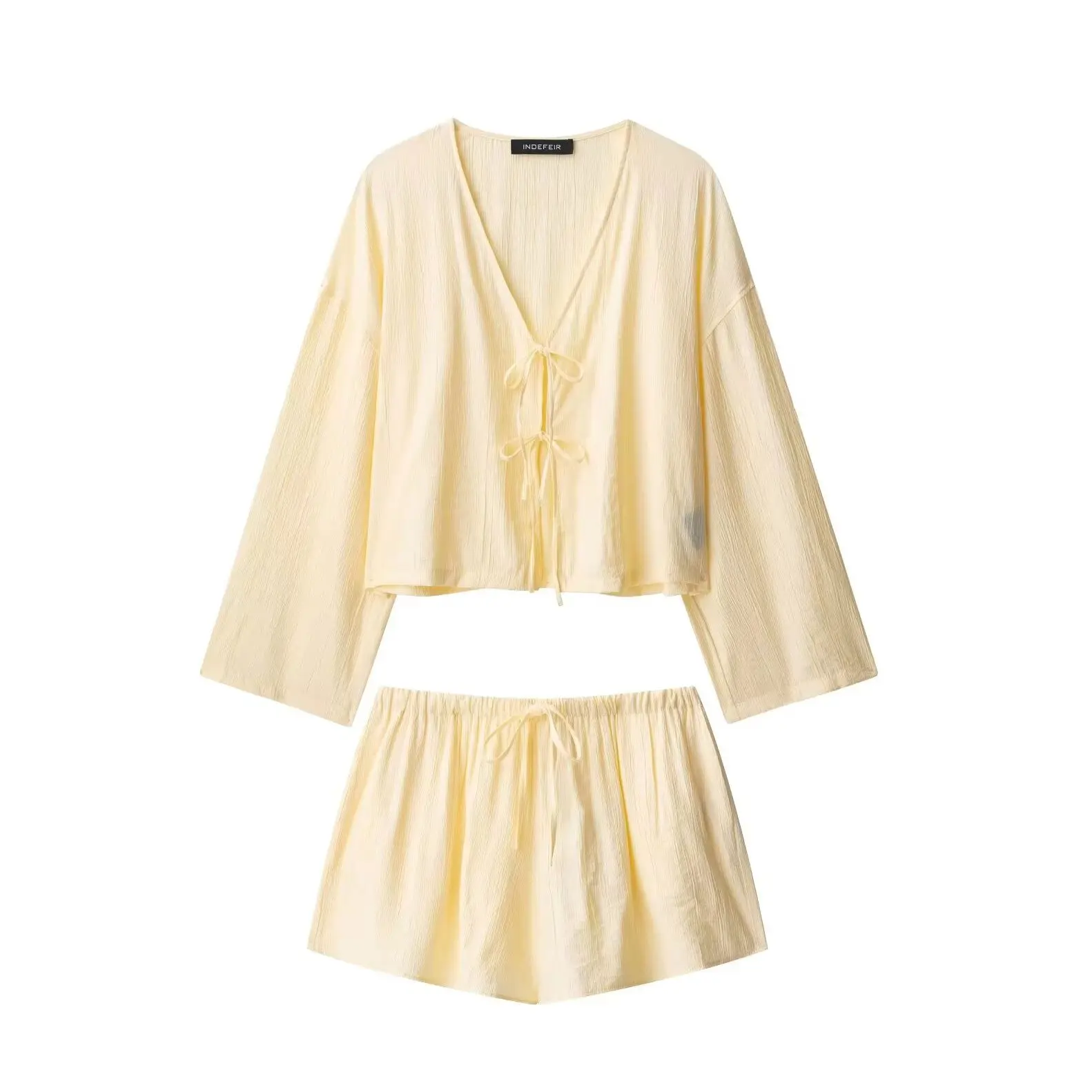 KONDALA шикарные повседневные однотонные женские складные костюмы рубашки в стиле кимоно + короткие брюки с эластичной резинкой на талии мода 2025 праздничный летний комплект Mujer
KONDALA шикарные повседневные однотонные женские складные костюмы рубашки в стиле кимоно + короткие брюки с эластичной резинкой на талии мода 2025 праздничный летний комплект Mujer