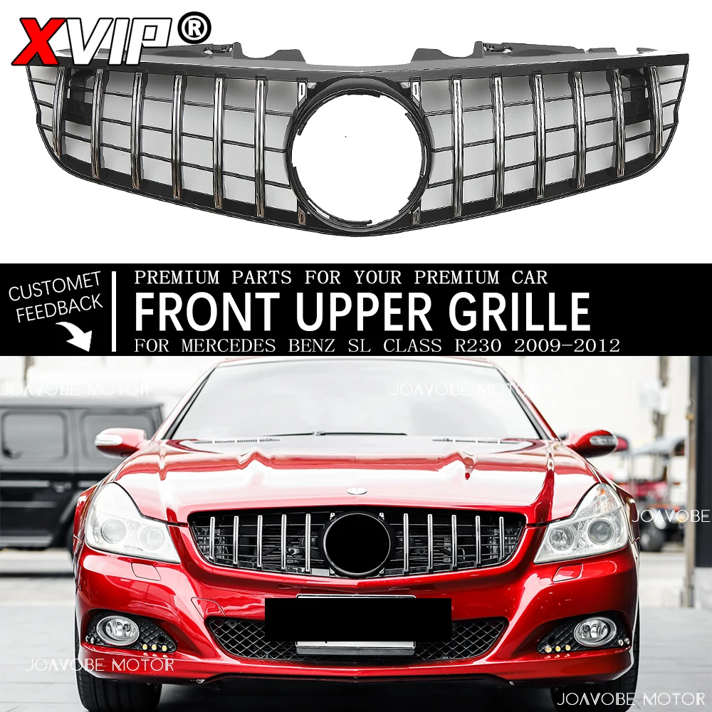 XVIP хромированные серебряные верхние решетки в стиле GTR, автомобильные аксессуары для Mercedes Benz SL-Class R230 2009-2012 SL500 SL550 SL600 SL63 AMG
XVIP хромированные серебряные верхние решетки в стиле GTR, автомобильные аксессуары для Mercedes Benz SL-Class R230 2009-2012 SL500 SL550 SL600 SL63 AMG