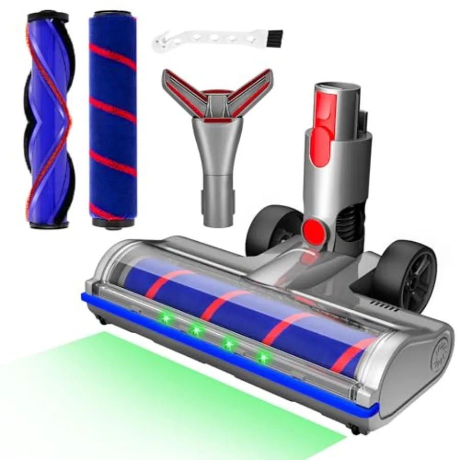 Upgraded 2 Brush Vacuum Head Replacement with 4 Green LEDs and Self-Standing Vacuum Cleaner Head, for V7/V8/V10/V11/V15, Anti-T
Upgraded 2 Brush Vacuum Head Replacement with 4 Green LEDs and Self-Standing Vacuum Cleaner Head, for V7/V8/V10/V11/V15, Anti-T