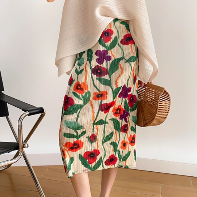 Miyake Pleated Printed Straight Skirt 2023 Summer New Fashion High Waist Back Slit Half Skirt Female Clothes with Free Shipping
Miyake Pleated Printed Straight Skirt 2023 Summer New Fashion High Waist Back Slit Half Skirt Female Clothes with Free Shipping