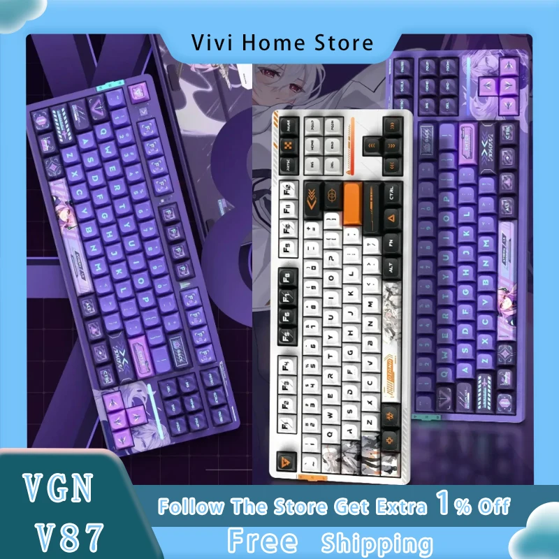 VGN V87 Mechanical Keyboard Side Engraved Wireless Bluetooth 3mode 87 Key Hot Swap Pbt Rgb Office Customized Gaming Keyboard
VGN V87 Mechanical Keyboard Side Engraved Wireless Bluetooth 3mode 87 Key Hot Swap Pbt Rgb Office Customized Gaming Keyboard