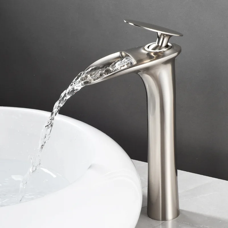 Gold White Basin Faucet Bathroom Single Lever Hot and Cold Waterfall Sink Mixer Brass Gold and White Nickle Brushed Water Tap
Gold White Basin Faucet Bathroom Single Lever Hot and Cold Waterfall Sink Mixer Brass Gold and White Nickle Brushed Water Tap