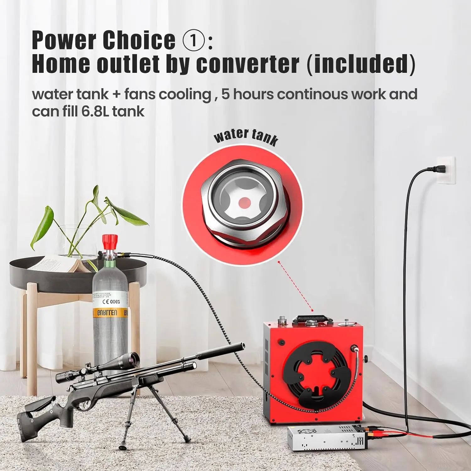 CS4 Portable PCP Air Compressor, 350W Powerful Motor,Max 5800Psi/40Mpa, Water and Fan Cooling, 5 Hours Continous Work
CS4 Portable PCP Air Compressor, 350W Powerful Motor,Max 5800Psi/40Mpa, Water and Fan Cooling, 5 Hours Continous Work