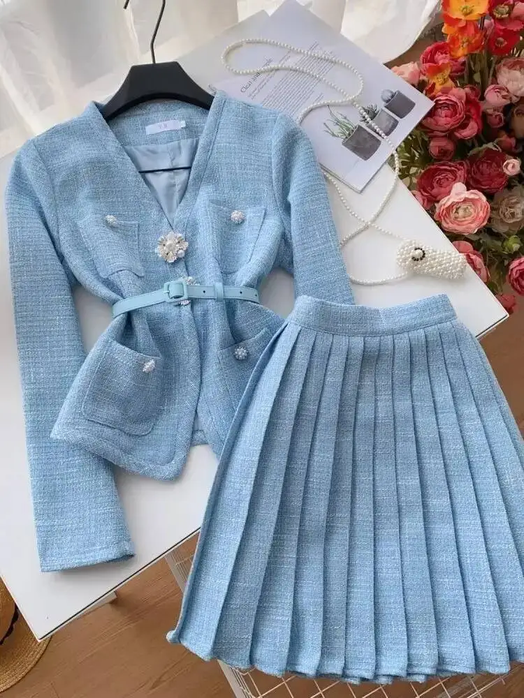 Маленький ароматный твидовый шерстяной комплект из 2 предметов, одинаковые комплекты, женская короткая куртка с v-образным вырезом и жемчугом, пальто + мини-плиссированная юбка, костюмы
Маленький ароматный твидовый шерстяной комплект из 2 предметов, одинаковые комплекты, женская короткая куртка с v-образным вырезом и жемчугом, пальто + мини-плиссированная юбка, костюмы