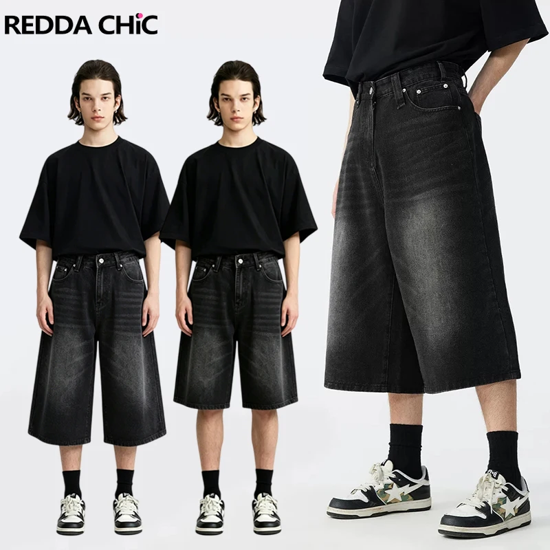 REDDACHiC Men Black Jeans Jorts Lounge Vintage Wash Clean Fit Wide Leg Straight Denim Bermuda Pants Versatile Summer Streetwear
REDDACHiC Men Black Jeans Jorts Lounge Vintage Wash Clean Fit Wide Leg Straight Denim Bermuda Pants Versatile Summer Streetwear