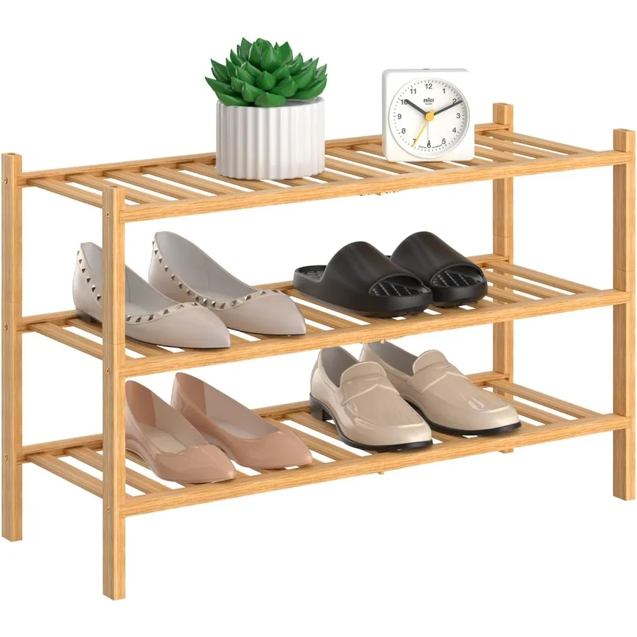 3 Tier Bamboo Shoe Rack for Closet Free Standing Wood Shoe Shelf Storage Organizer for Entryway Small Space Stackable Natural
3 Tier Bamboo Shoe Rack for Closet Free Standing Wood Shoe Shelf Storage Organizer for Entryway Small Space Stackable Natural
