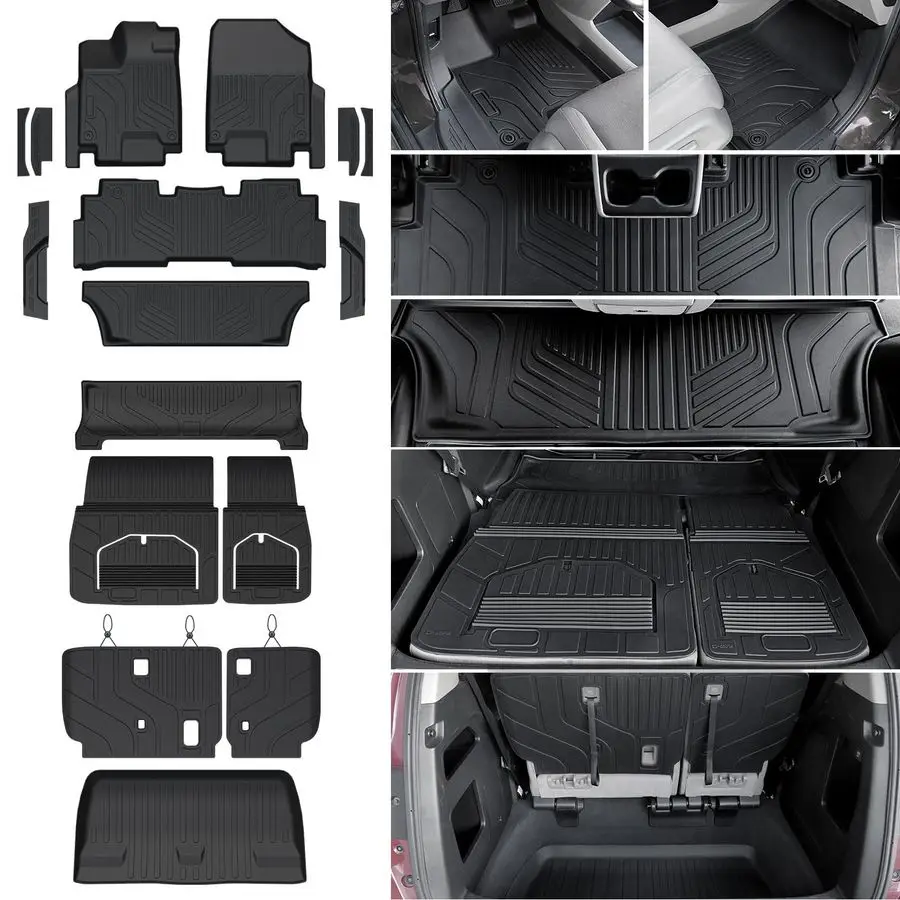 Mats Set for 20182026 Honda Odyssey, All Weather TPE Backrest Mat Trunk Mat Cargo Liner for Stowed Flat 3rdRow Seating and Well
Mats Set for 20182026 Honda Odyssey, All Weather TPE Backrest Mat Trunk Mat Cargo Liner for Stowed Flat 3rdRow Seating and Well