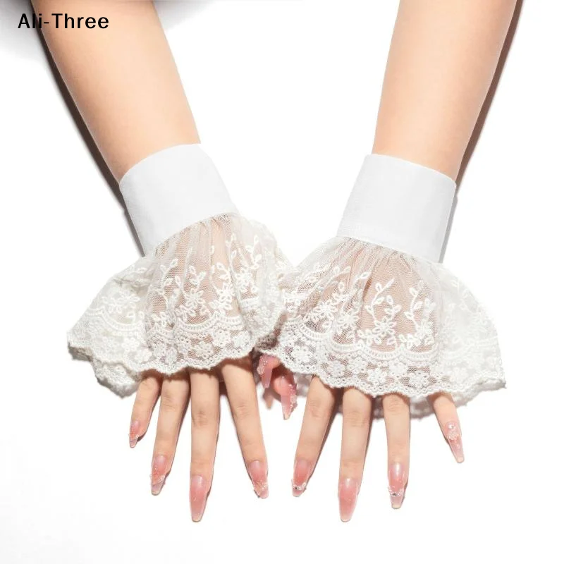 1 Pair Lace Cuffs White Detachable Fake Sleeves Wedding Bridal Gowns Sweater Cuff Halloween Costume Cosplay Accessories
1 Pair Lace Cuffs White Detachable Fake Sleeves Wedding Bridal Gowns Sweater Cuff Halloween Costume Cosplay Accessories