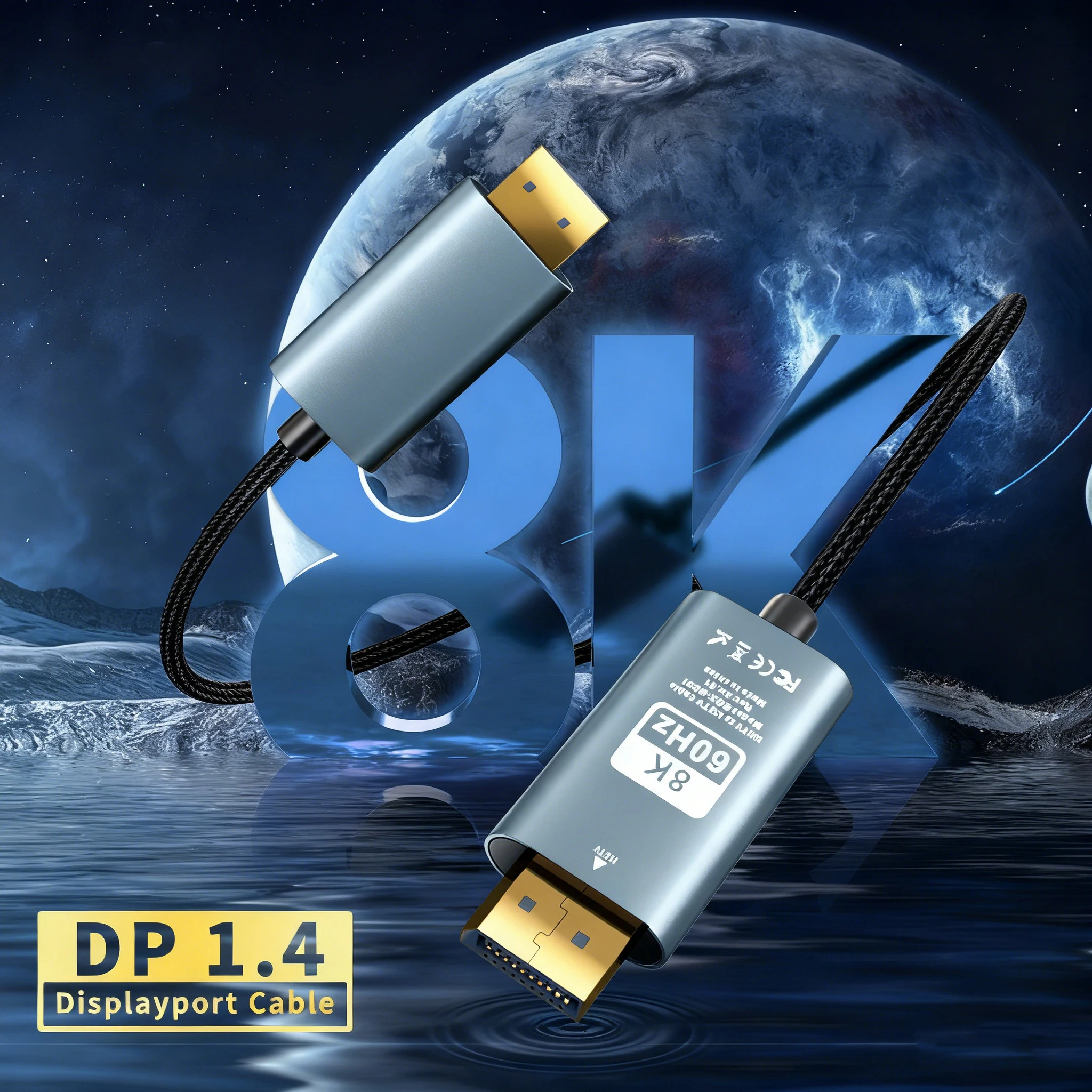 2M DP1.4 Cable Male to Male Aluminum Alloy Shell Braided Cord, 8K@60Hz 4K@120Hz 32.4Gbps DisplayPort Cable for PC/Laptop/ Gaming
2M DP1.4 Cable Male to Male Aluminum Alloy Shell Braided Cord, 8K@60Hz 4K@120Hz 32.4Gbps DisplayPort Cable for PC/Laptop/ Gaming