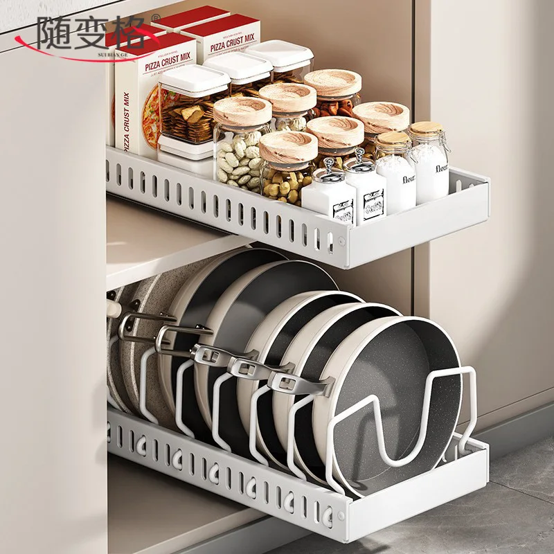 Выдвижная подставка для крышек HYS Kitchen Lid Rack, регулируемая подставка для крышек в шкафу, многофункциональная подставка для приправ.
Выдвижная подставка для крышек HYS Kitchen Lid Rack, регулируемая подставка для крышек в шкафу, многофункциональная подставка для приправ.