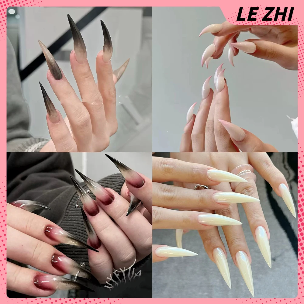 Spice Girl Long Beast Claw Handmade Wearable Press On Nails Simple Metal Rivet Sequins Gradients Dragon Shaped Claw Fake Nails
Spice Girl Long Beast Claw Handmade Wearable Press On Nails Simple Metal Rivet Sequins Gradients Dragon Shaped Claw Fake Nails