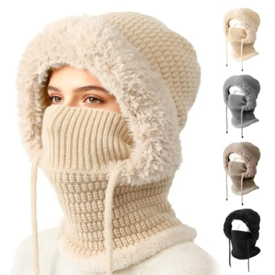 3 in 1 Beanie Hat for Women, 3 in 1 Beanie Hat with Scarf and Mask, Knitted Ski Scarf and Mask Set, Womens Knit Beanie Hats
3 in 1 Beanie Hat for Women, 3 in 1 Beanie Hat with Scarf and Mask, Knitted Ski Scarf and Mask Set, Womens Knit Beanie Hats