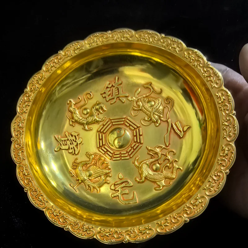 Antique-Style Copper Gold-Plated Four Mythical Beasts Round Plate Ornament Home Decor Living Room Decoration Craft
Antique-Style Copper Gold-Plated Four Mythical Beasts Round Plate Ornament Home Decor Living Room Decoration Craft