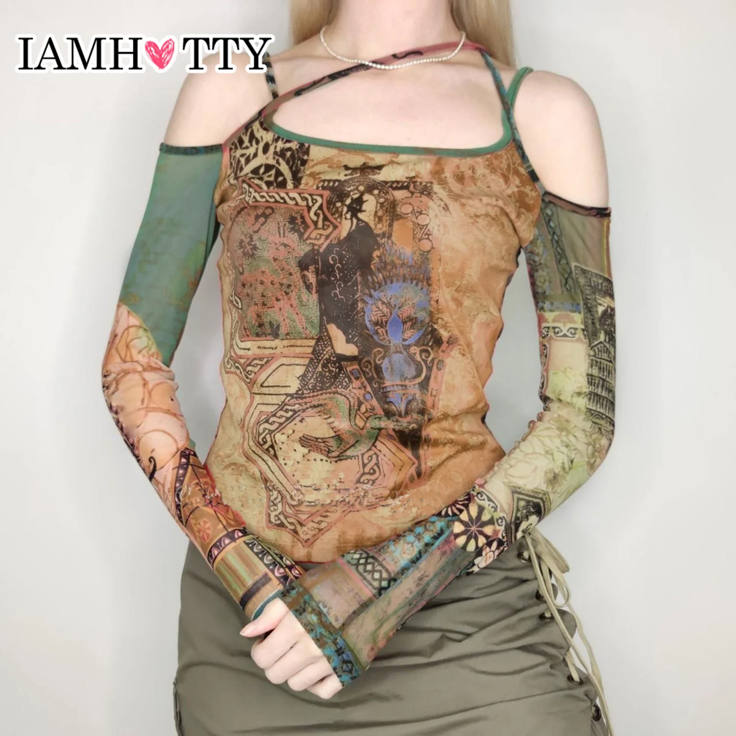 IAMHOTTY Printed Off Shoulder Mesh Top Grunge Style Bandage Long Sleeve T-shirt Vintage Sexy Slim-fit Clothes Streetwear Women
IAMHOTTY Printed Off Shoulder Mesh Top Grunge Style Bandage Long Sleeve T-shirt Vintage Sexy Slim-fit Clothes Streetwear Women