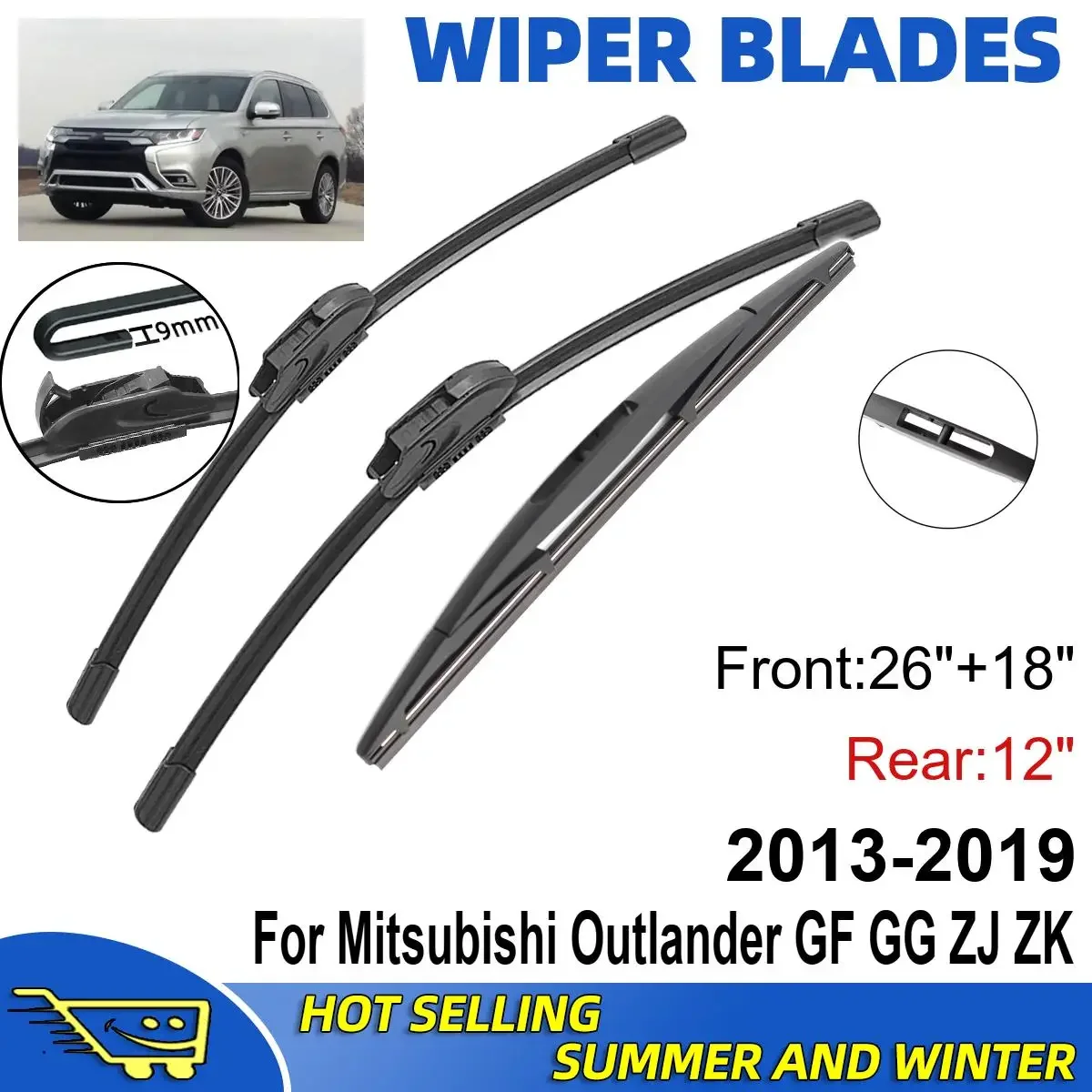 3PCS For Mitsubishi Outlander 2013-2019 26" + 18"+ 12" Front Rear Wiper Blades Windshield Windscreen Window Cutter Accessories
3PCS For Mitsubishi Outlander 2013-2019 26" + 18"+ 12" Front Rear Wiper Blades Windshield Windscreen Window Cutter Accessories