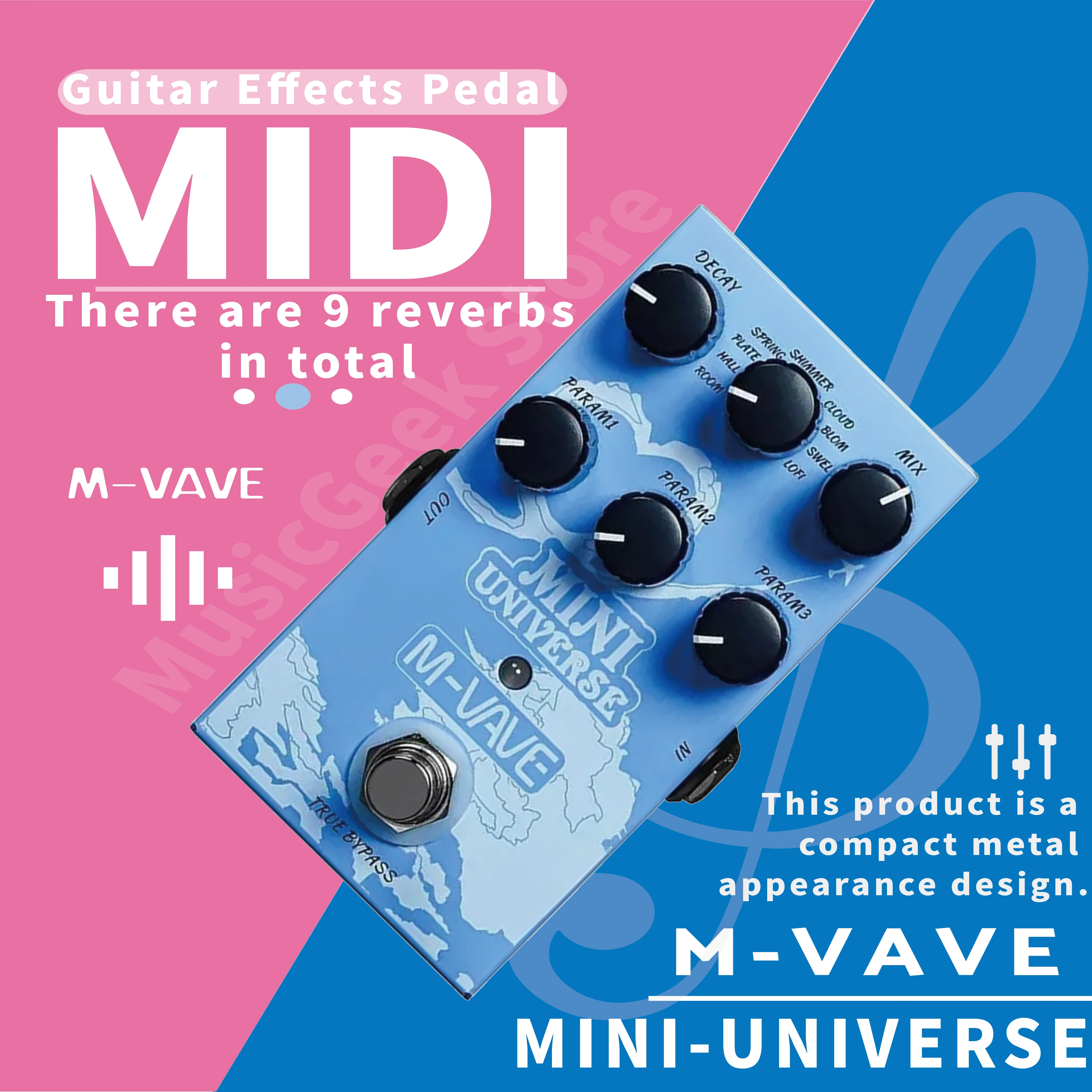 M-VAVE Mini Universe Digital Reverb Pedal 9 Reverb Effects Room/Shimmer/Lofi/Spring Reveb Effect Pedals Guitar Pedal
M-VAVE Mini Universe Digital Reverb Pedal 9 Reverb Effects Room/Shimmer/Lofi/Spring Reveb Effect Pedals Guitar Pedal
