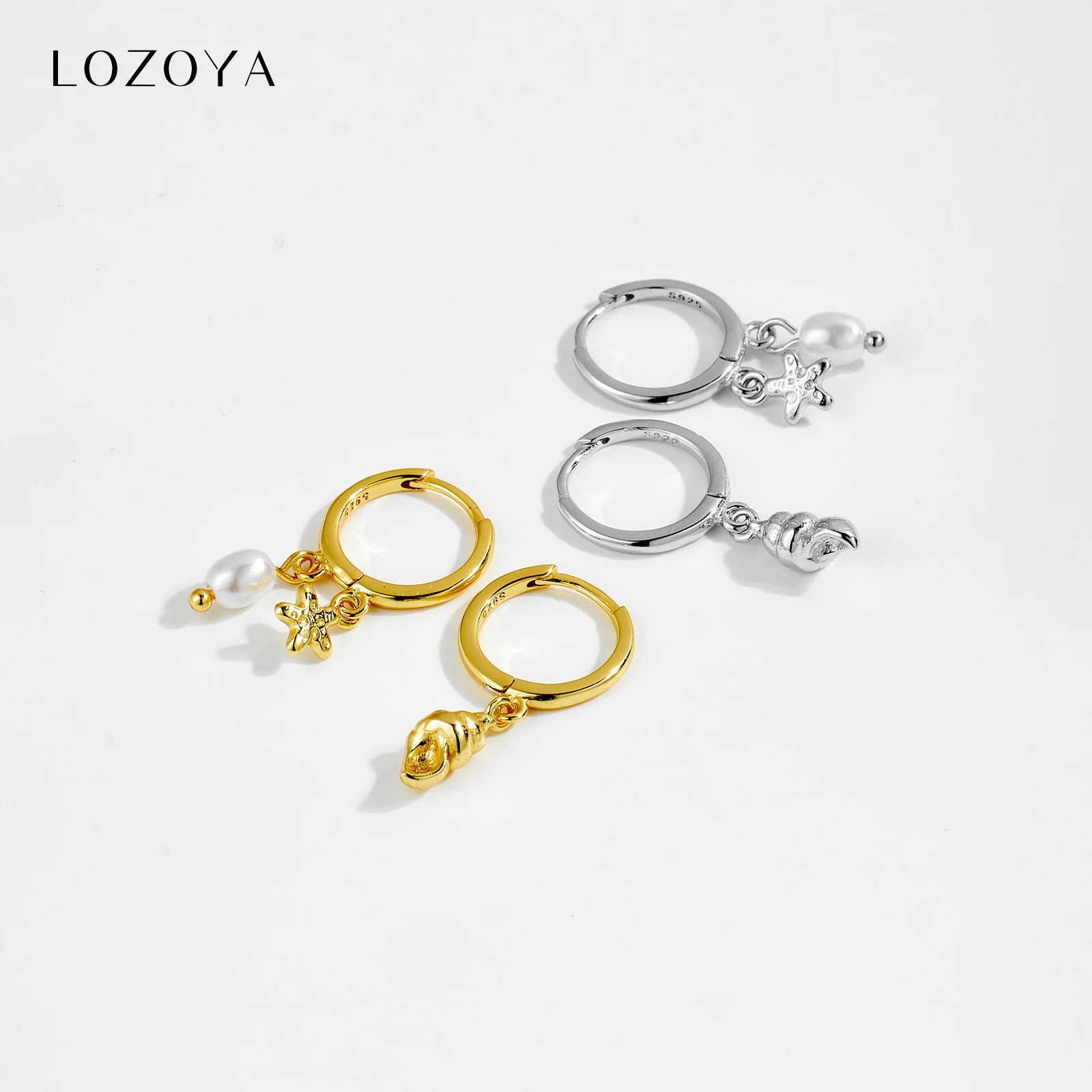 LOZOYA 925 Sterling Silver Gold Pearl Starfish Conch Pendant Drop Earring Women 2026 Fashion Luxury Fine Party Jewelry Gift
LOZOYA 925 Sterling Silver Gold Pearl Starfish Conch Pendant Drop Earring Women 2026 Fashion Luxury Fine Party Jewelry Gift