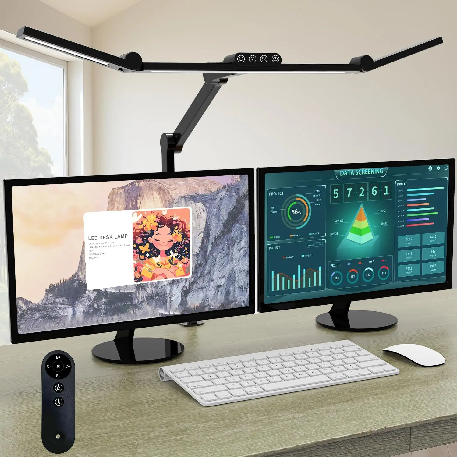Led Desk Lamp for Home Office with Remote Control, 24W Bright Auto Dimming Computer Light Adjustable Table Light for Working
Led Desk Lamp for Home Office with Remote Control, 24W Bright Auto Dimming Computer Light Adjustable Table Light for Working