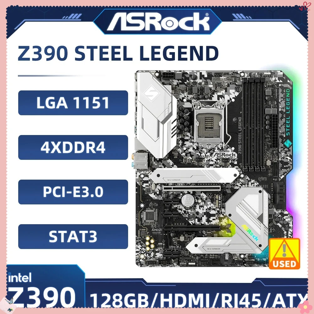 Asrock Z390 Steel Legend Motherboard LGA 1151 intel Z390 Motherboard 2×M.2 ATX support 8700 9400F 9600 8400 8300 9900 cpu DDR4
Asrock Z390 Steel Legend Motherboard LGA 1151 intel Z390 Motherboard 2×M.2 ATX support 8700 9400F 9600 8400 8300 9900 cpu DDR4