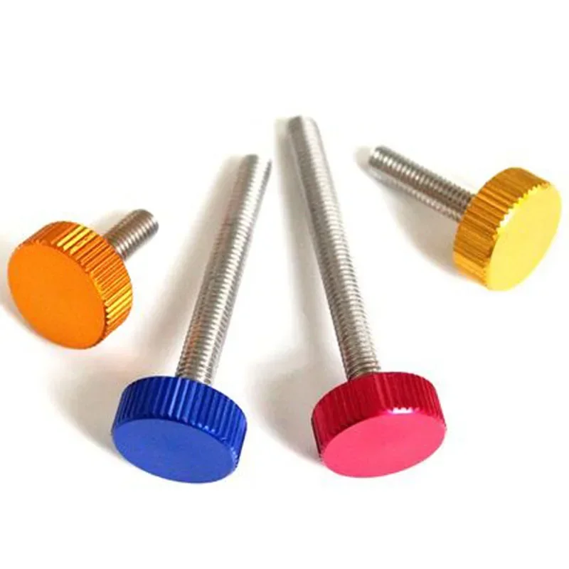 RYVBEZS 10pcs M5 circle hend flat hair knurled hand screw decoration handle screws blue silver black copper color gold
RYVBEZS 10pcs M5 circle hend flat hair knurled hand screw decoration handle screws blue silver black copper color gold