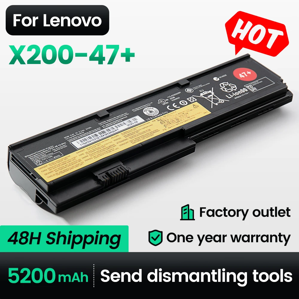Keyuan X200-47+ Genuine 47+ 42T4537/42T4647 Battery For Lenovo ThinkPad X200 X200s X201 X201S series 4400mah
Keyuan X200-47+ Genuine 47+ 42T4537/42T4647 Battery For Lenovo ThinkPad X200 X200s X201 X201S series 4400mah