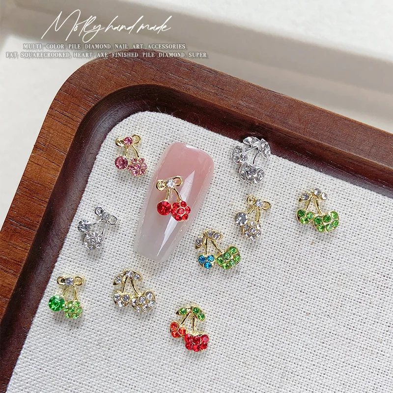 10pcs Valentines Day Nail Art Charm 3D Cherry Set with Diamonds Crystal Nail Decoration DIY Shiny Gem Manicure Accessories 네일
10pcs Valentines Day Nail Art Charm 3D Cherry Set with Diamonds Crystal Nail Decoration DIY Shiny Gem Manicure Accessories 네일