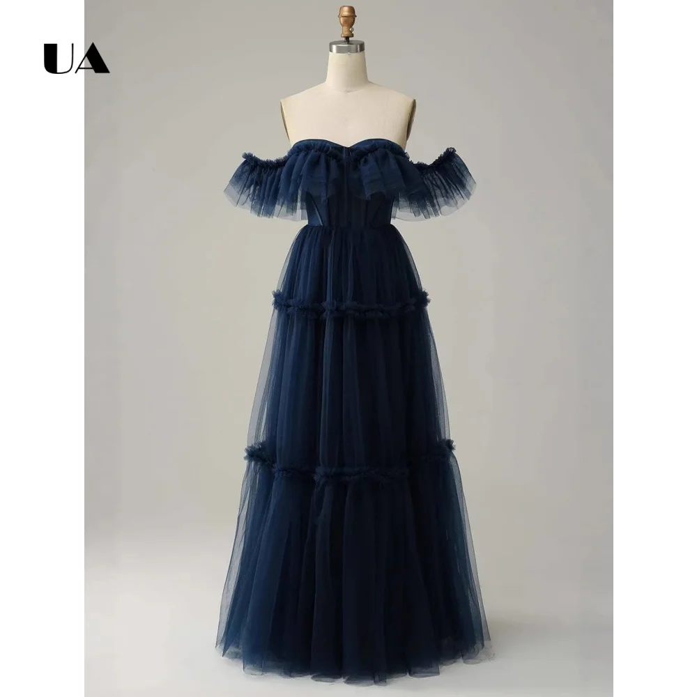 ULBYANRY Customized Mesh A-line Off-the-shoulder Evening Dresses for Women, Simple Lace-up Party Dress, Elegant Solid Ball Gown
ULBYANRY Customized Mesh A-line Off-the-shoulder Evening Dresses for Women, Simple Lace-up Party Dress, Elegant Solid Ball Gown