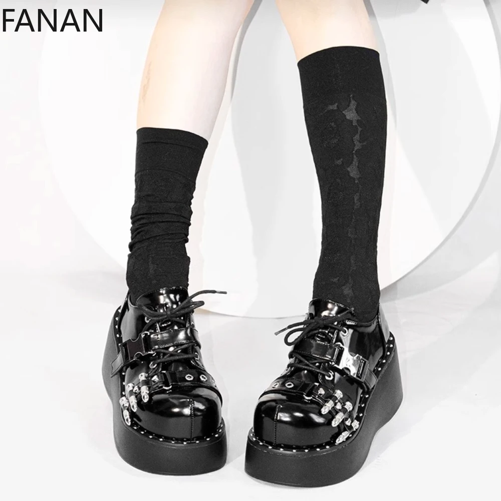 Platform Shoes Original Bullet 2025 Subculture Space-Up JK Uniform High Heel Pumps Black Leather Flats Single Shoes Round Head
Platform Shoes Original Bullet 2025 Subculture Space-Up JK Uniform High Heel Pumps Black Leather Flats Single Shoes Round Head