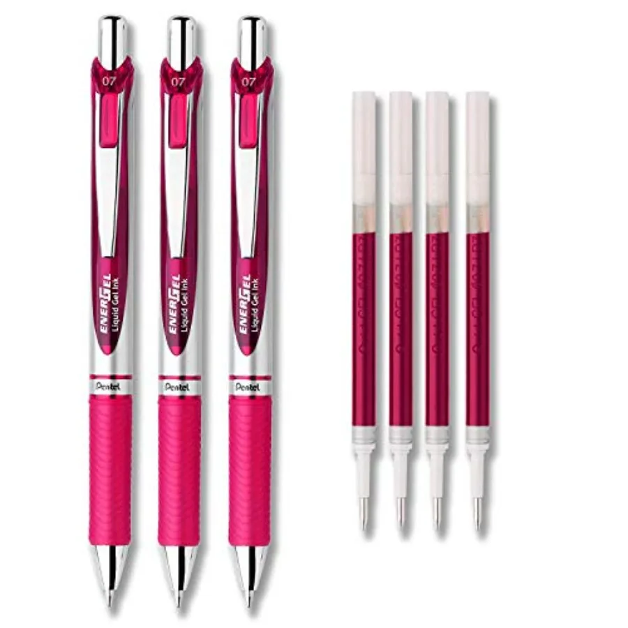 EnerGel Deluxe RTX Liquid Gel Ink Pen Set Kit, Pack of 3 with 4 Refills 0.7mm (Pink)
EnerGel Deluxe RTX Liquid Gel Ink Pen Set Kit, Pack of 3 with 4 Refills 0.7mm (Pink)