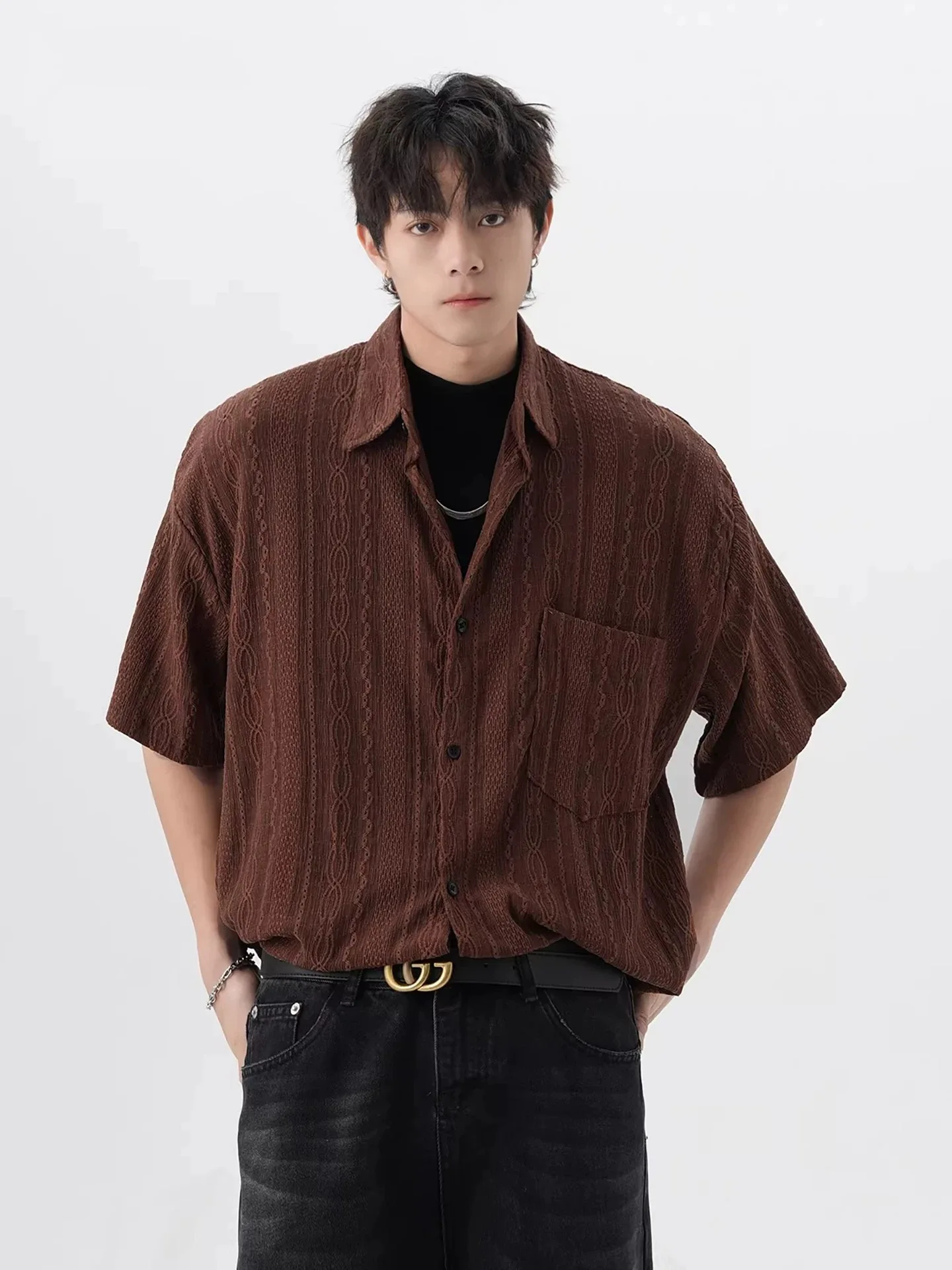 Men City Boy Coffee Solid Trendy Shirts Tops Male Quality Jacquard Smart Casual Business Office Blouse Summer Formal Workwear
Men City Boy Coffee Solid Trendy Shirts Tops Male Quality Jacquard Smart Casual Business Office Blouse Summer Formal Workwear