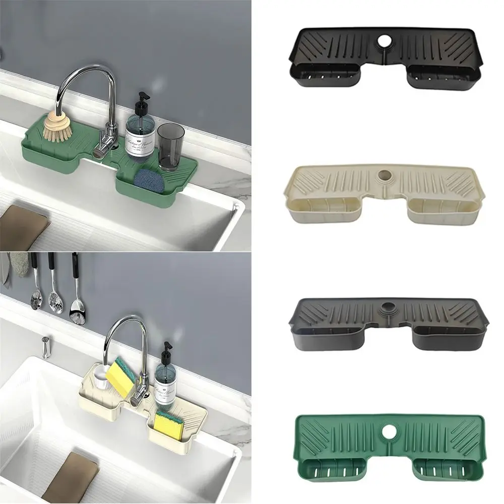 Silicone Faucet Splash Guard Mat Splash Proof Self Draining Faucet Water Catcher Mat Soft with Dish Sponge Holder
Silicone Faucet Splash Guard Mat Splash Proof Self Draining Faucet Water Catcher Mat Soft with Dish Sponge Holder