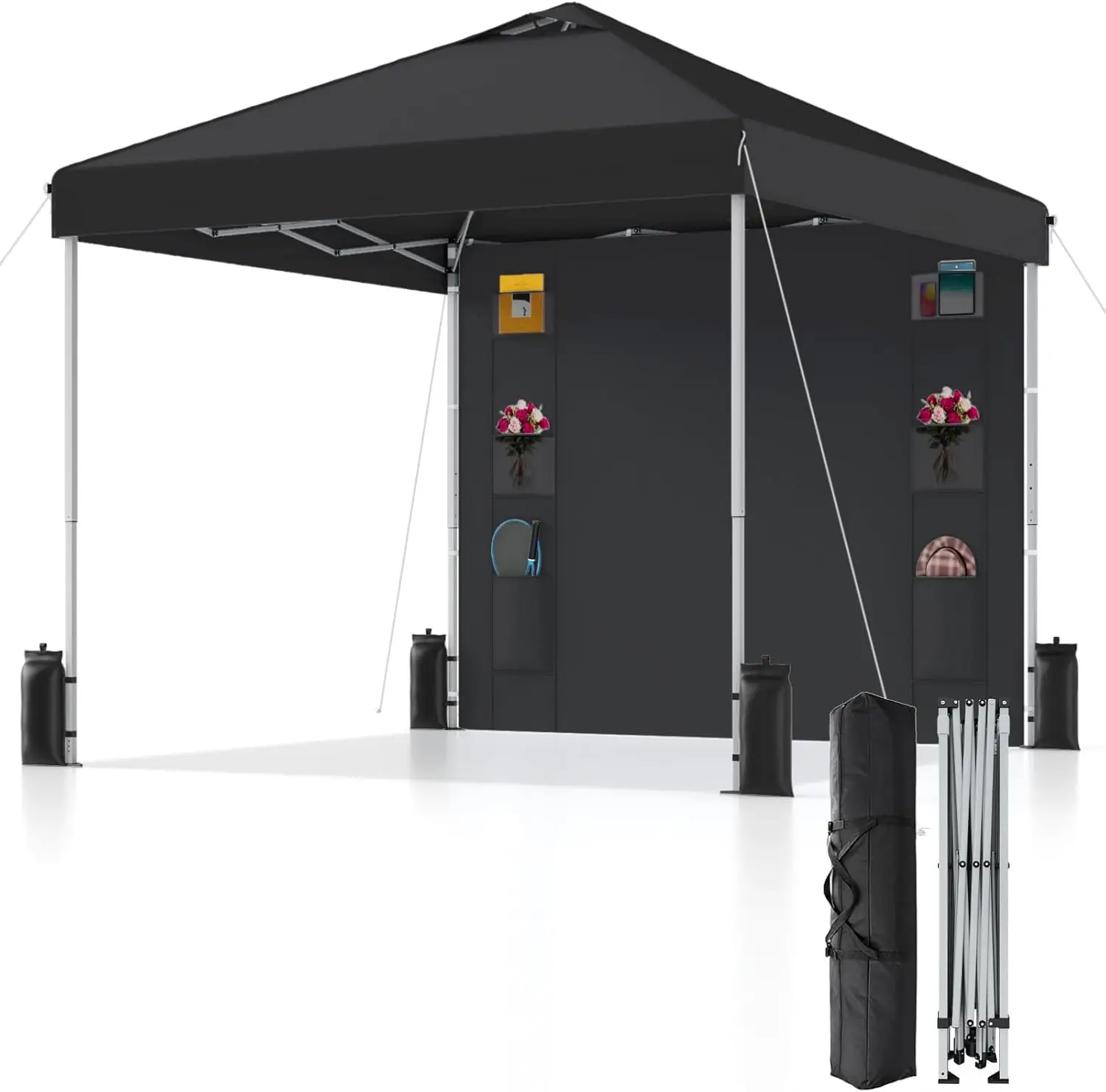 10x10 Pop Up Canopy with Sidewalls, Instant Heavy Duty Canopy Tent for Parties, Events, Camping, One Person Setup - Black
10x10 Pop Up Canopy with Sidewalls, Instant Heavy Duty Canopy Tent for Parties, Events, Camping, One Person Setup - Black