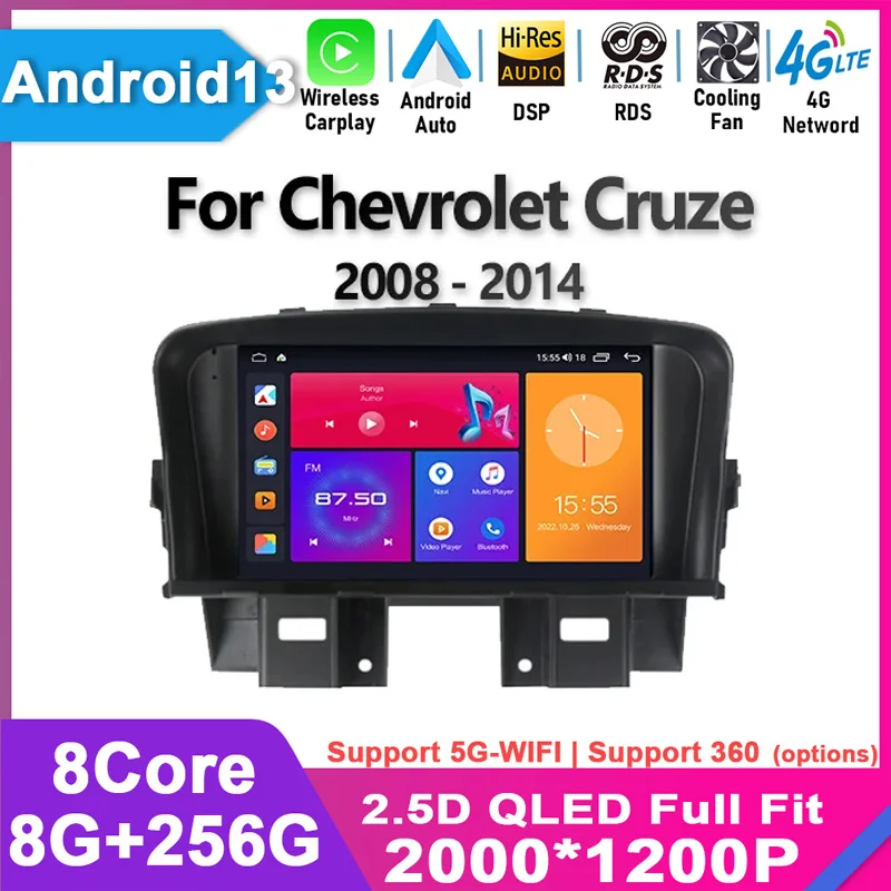 For Chevrolet Cruze 2008 - 2014 Multimedia Video Player Navigation Car Radio Android 13 GPS No DVD Stereo Quad Core Wifi 4G LTE
For Chevrolet Cruze 2008 - 2014 Multimedia Video Player Navigation Car Radio Android 13 GPS No DVD Stereo Quad Core Wifi 4G LTE