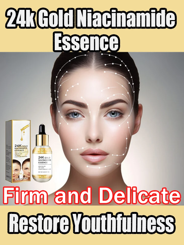24k Gold Niacinamide Facial Serum Remover Dark Spots Hyaluronic Acid Fade Fine Lines Moisturizing Whitening Skin Care Anti-aging
24k Gold Niacinamide Facial Serum Remover Dark Spots Hyaluronic Acid Fade Fine Lines Moisturizing Whitening Skin Care Anti-aging