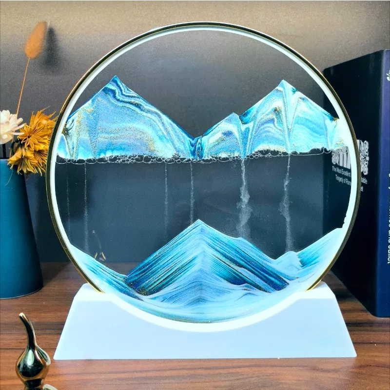 Hourglass Quicksand Moving Sand Art Picture 3D Round Glass Deep Sea Sandscape Craft Flowing Painting Office Home Decor Gift
Hourglass Quicksand Moving Sand Art Picture 3D Round Glass Deep Sea Sandscape Craft Flowing Painting Office Home Decor Gift