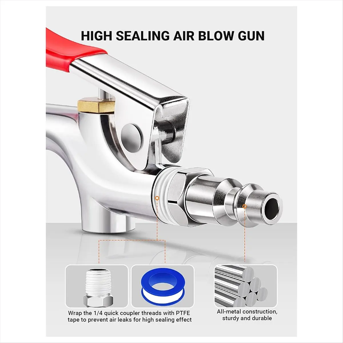 Air Blow Set, Two-Way Air Nozzle Blow , 1/4-Inch for Dust Removal and Air Inflating