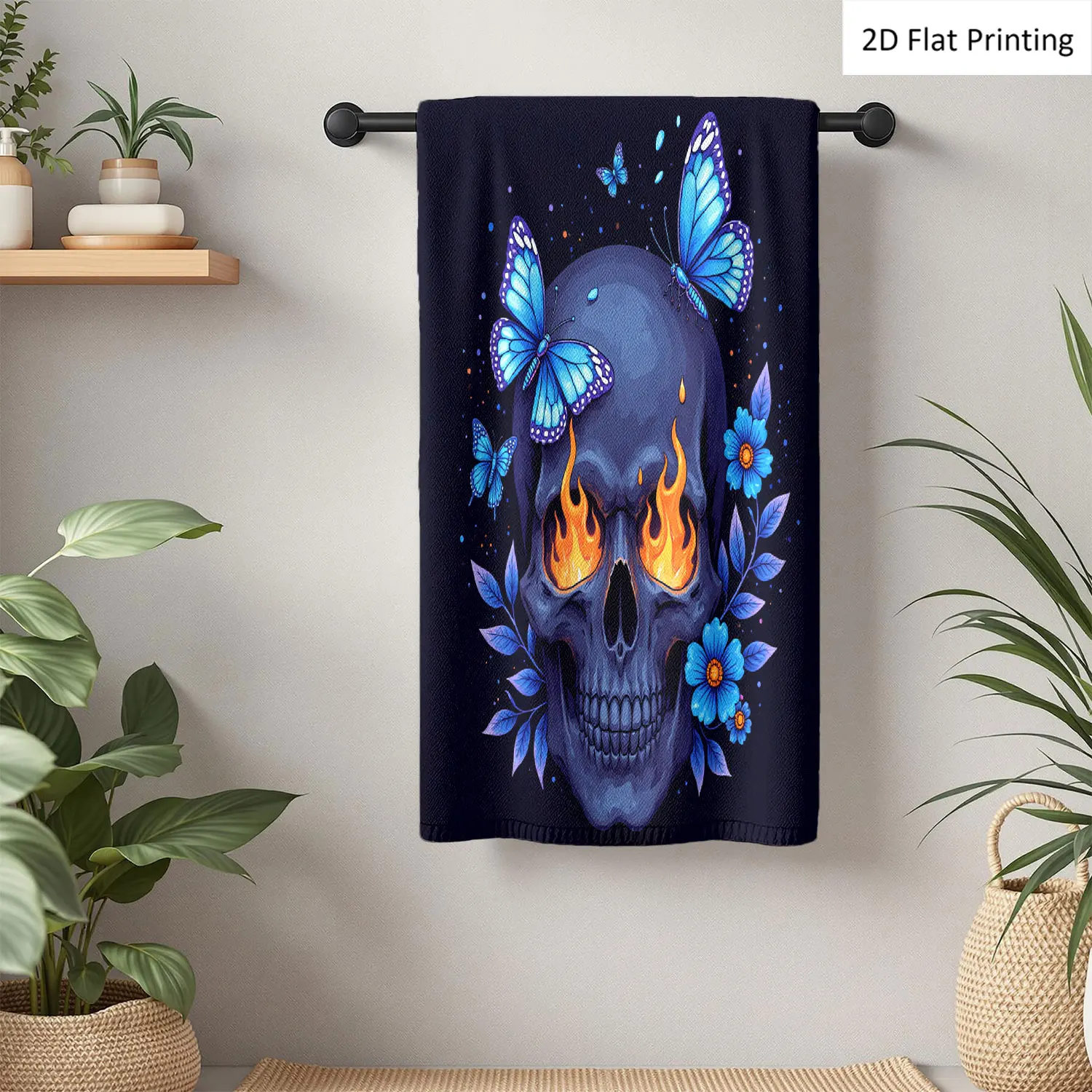 1Pc Skull Butterflies Flowers Flames Abstract Style Bathroom Hand Towel Bath Towel, Multiple Size Microfiber Polyester Towel, Unique Home Decorative Kitchen Towels, Festival Bathroom Accessories Decor, Quick Dry and Absorbent
1Pc Skull Butterflies Flowers Flames Abstract Style Bathroom Hand Towel Bath Towel, Multiple Size Microfiber Polyester Towel, Unique Home Decorative Kitchen Towels, Festival Bathroom Accessories Decor, Quick Dry and Absorbent