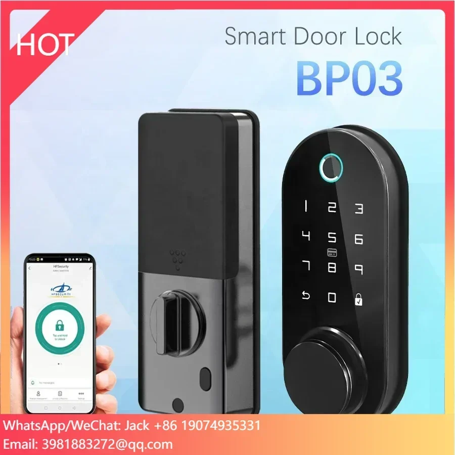 Keyless Entry Smart Door Lock Wireless Fingerprint Door Lock Electronic Touch Screen Smart Door Lock with Code APP Key